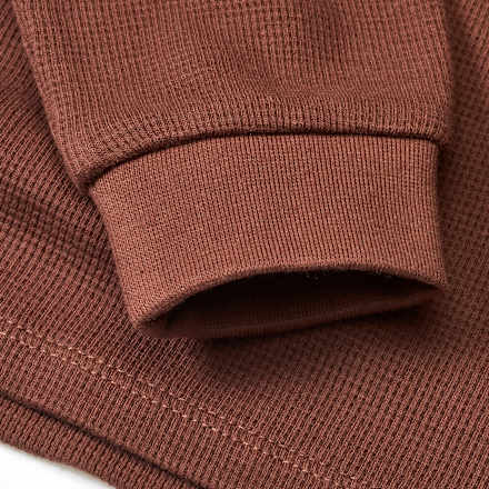 Langarmshirt mit Waffel-Struktur, braun, Gr. 128, 1 St