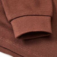 Langarmshirt mit Waffel-Struktur, braun, Gr. 128, 1 St