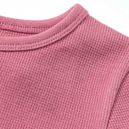 Langarmshirt mit Waffel-Struktur, rosa, Gr. 128, 1 St