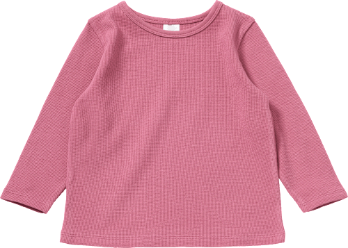 Langarmshirt mit Waffel-Struktur, rosa, Gr. 128, 1 St