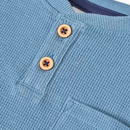 Langarmshirt mit Waffel-Struktur & Tasche, blau, Gr. 116, 1 St ALANA