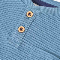 Langarmshirt mit Waffel-Struktur & Tasche, blau, Gr. 116, 1 St ALANA