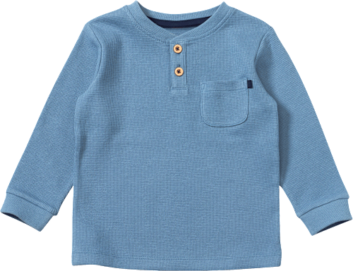 Langarmshirt mit Waffel-Struktur & Tasche, blau, Gr. 116, 1 St ALANA