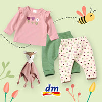 Langarmshirt Pro Climate mit Blumen-Motiv & Rüschen, rosa, Gr. 62, 1 St ALANA