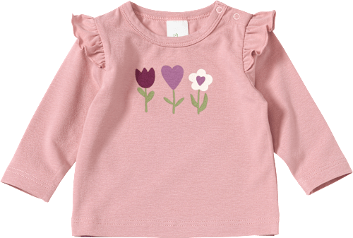 Langarmshirt Pro Climate mit Blumen-Motiv & Rüschen, rosa, Gr. 62, 1 St ALANA