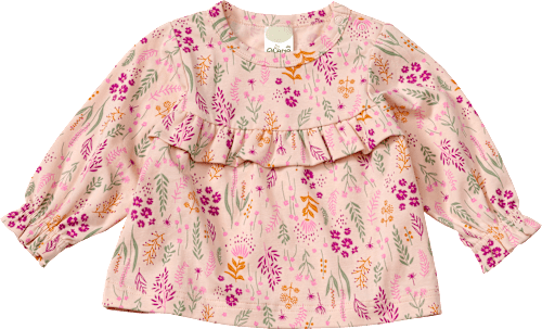 Langarmshirt Pro Climate mit Blumen-Muster & Rüschen, beige & rosa, Gr. 62, 1 St