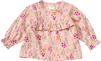 Langarmshirt Pro Climate mit Blumen-Muster & Rüschen, beige & rosa, Gr. 62, 1 St