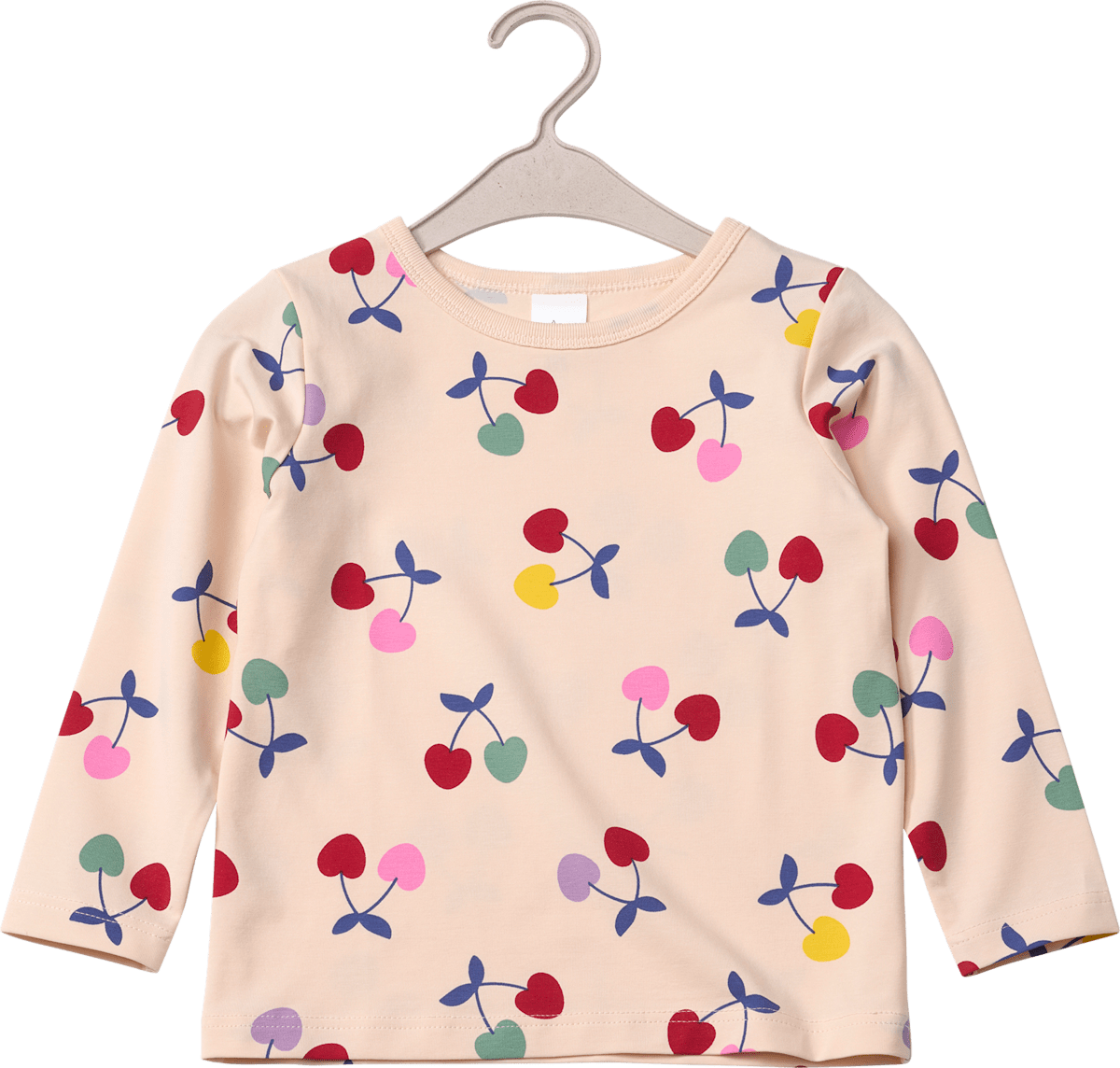 ALANA Langarmshirt Pro Climate mit Kirschen-Muster, beige, Gr. 98, 1 St