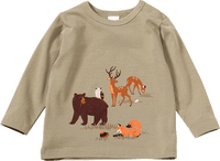 Langarmshirt Pro Climate mit Waldtier-Motiv, braun, Gr. 86, 1 St ALANA