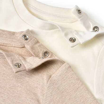 Langarmshirts, beige, Gr. 86, 2 St