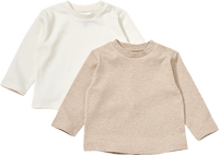 Langarmshirts, beige, Gr. 86, 2 St