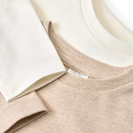 Langarmshirts, beige, Gr. 98, 2 St