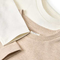 Langarmshirts, beige, Gr. 98, 2 St