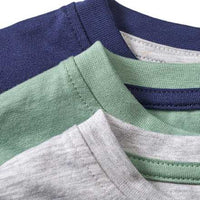 Langarmshirts, grau + blau + grün, Gr. 116, 3 St