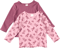 ALANA Langarmshirts mit Blumen-Muster, lila, Gr. 128, 2 St