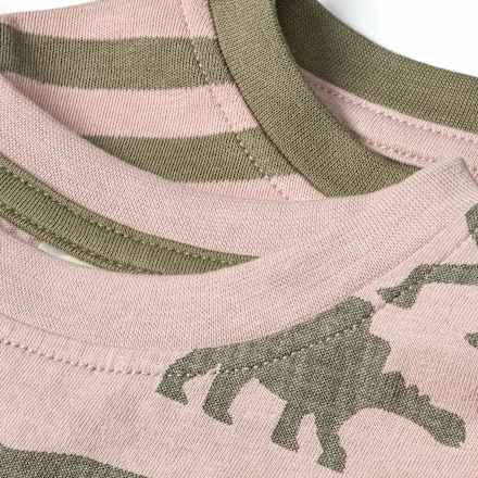 Langarmshirts mit Dino-Muster, grün, Gr. 110, 2 St