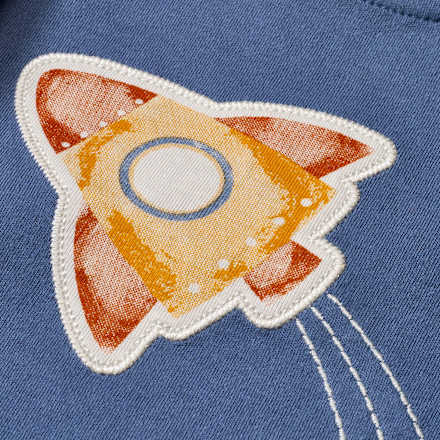 ALANA Langarmshirts mit Raketen-Motiv und Streifen-Muster, braun + blau, Gr. 68, 1 St