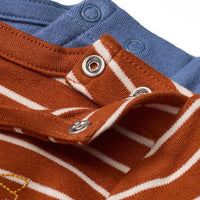 ALANA Langarmshirts mit Raketen-Motiv und Streifen-Muster, braun + blau, Gr. 68, 1 St
