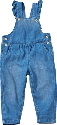 Latzhose aus Jeans-Stoff & mit Rüschen, blau, Gr. 104, 1 St ALANA