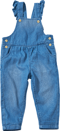 Latzhose aus Jeans-Stoff & mit Rüschen, blau, Gr. 104, 1 St ALANA