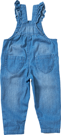 Latzhose aus Jeans-Stoff & mit Rüschen, blau, Gr. 104, 1 St ALANA