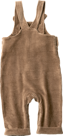 Tuinbroek van geribbeld velours met berenmotief, bruin, maat 86, 1 stuk