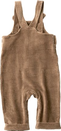 Tuinbroek van geribbeld velours met berenmotief, bruin, maat 86, 1 stuk