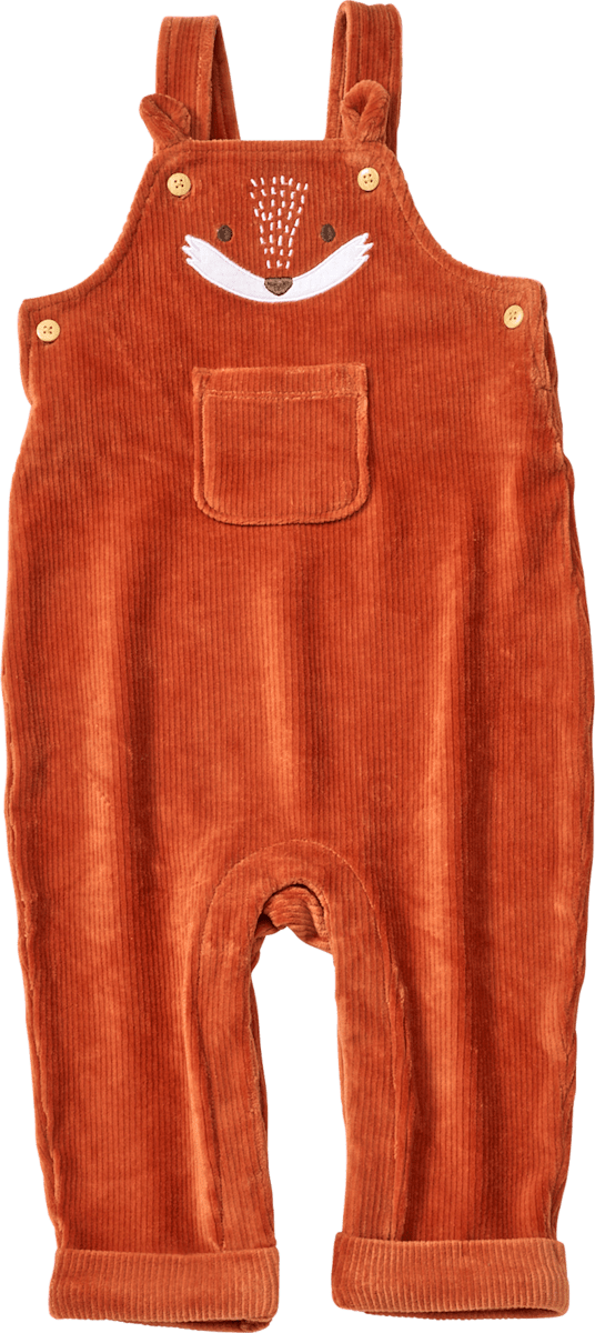 ALANA Latzhose aus Velours mit Fuchs-Motiv, rot, Gr. 80, 1 St