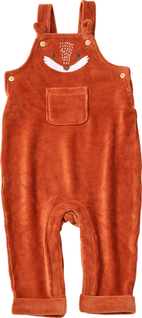 ALANA Latzhose aus Velours mit Fuchs-Motiv, rot, Gr. 80, 1 St