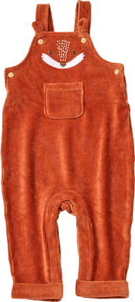 Latzhose aus Velours mit Fuchs-Motiv, rot, Gr. 86, 1 St
