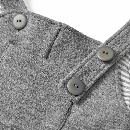 Latzhose aus Wollwalk mit Mitwachsfunktion, grau, Gr. 86/92, 1 St