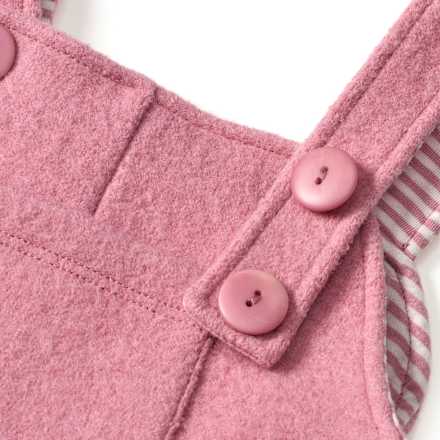 Latzhose aus Wollwalk mit Mitwachsfunktion, rosa, Gr. 86/92, 1 St