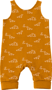 Latzhose mit Fuchs-Muster, braun, Gr. 62, 1 St
