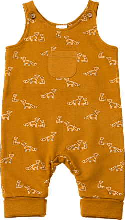 Tuinbroek met vossenmotief, bruin, maat 68, 1 stuk