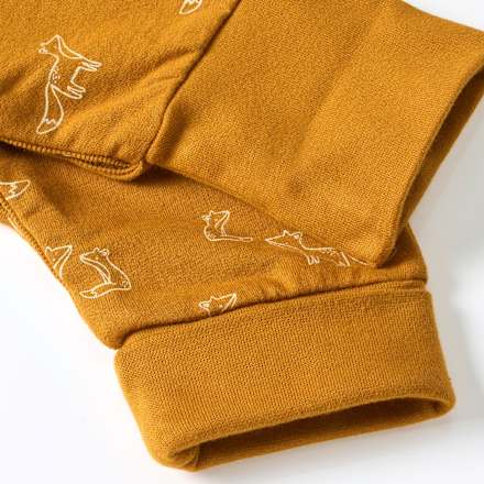 Latzhose mit Fuchs-Muster, braun, Gr. 68, 1 St