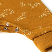 Latzhose mit Fuchs-Muster, braun, Gr. 68, 1 St