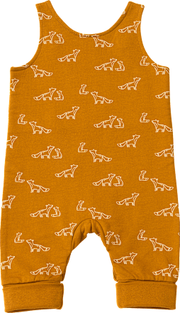 Latzhose mit Fuchs-Muster, braun, Gr. 68, 1 St