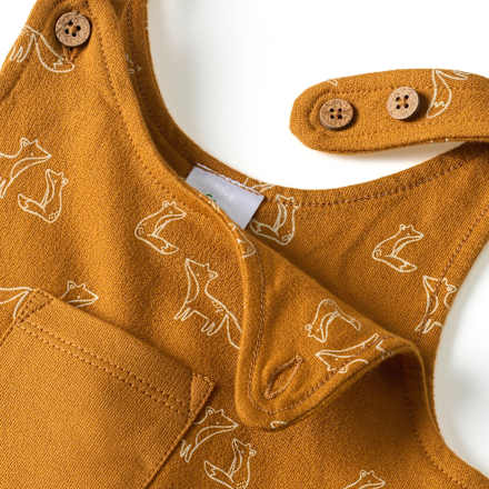 Latzhose mit Fuchs-Muster, braun, Gr. 68, 1 St