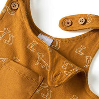Latzhose mit Fuchs-Muster, braun, Gr. 68, 1 St