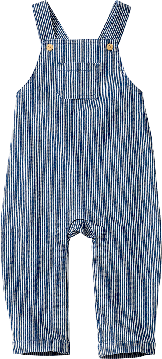 ALANA Salopette à rayures & boutons en bois, bleu, T. 80, 1 pce
