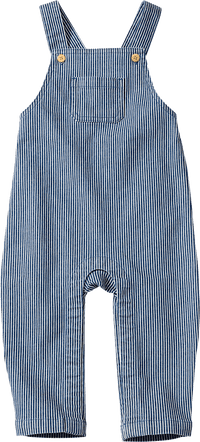 ALANA Salopette à rayures & boutons en bois, bleu, T. 80, 1 pce