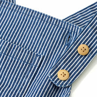 ALANA Salopette à rayures & boutons en bois, bleu, T. 80, 1 pce