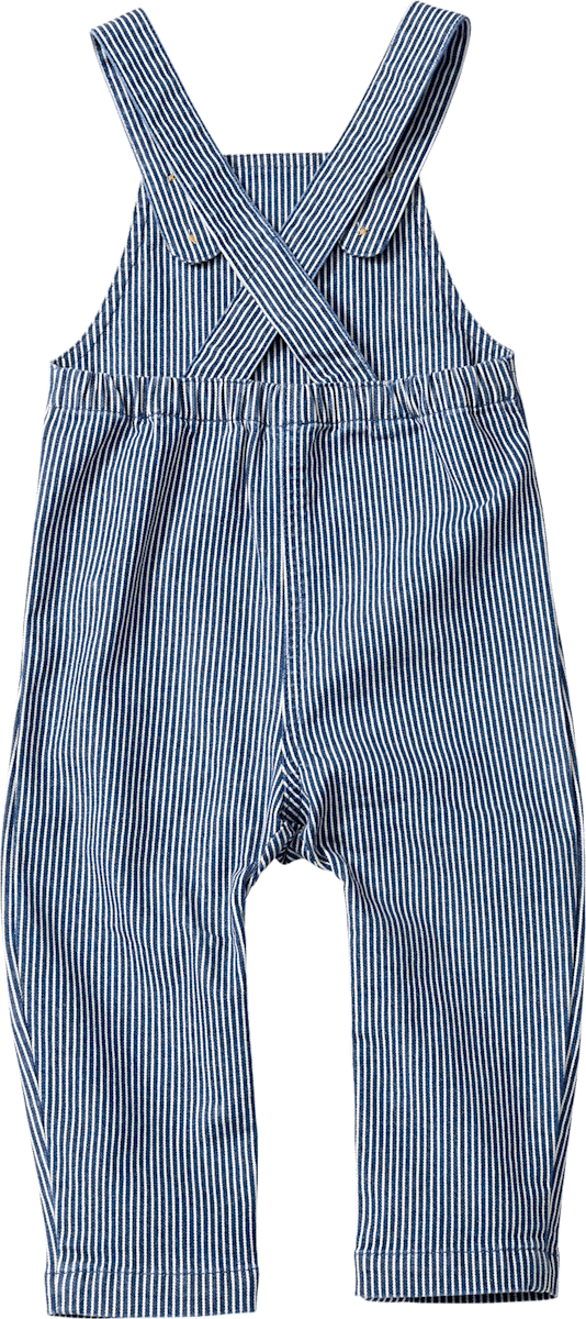 ALANA Salopette à rayures & boutons en bois, bleu, T. 80, 1 pce