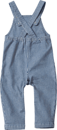 ALANA Salopette à rayures & boutons en bois, bleu, T. 80, 1 pce