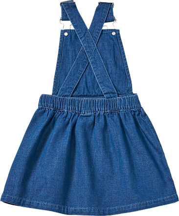 Latzkleid mit Rüschen & Regenbogen-Applikation, blau, Gr. 104, 1 St ALANA