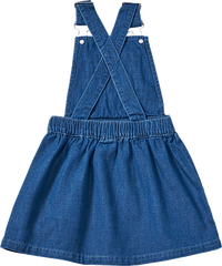 Latzkleid mit Rüschen & Regenbogen-Applikation, blau, Gr. 104, 1 St ALANA