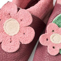 Lederschuhe mit Blumen-Applikation, rosa, Gr. 22/23, 1 St
