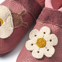 Leren schoenen met bloemen- en bijenapplicatie, roze, maat 22/23, 1 stuk
