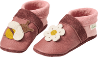 Leren schoenen met bloemen- en bijenapplicatie, roze, maat 22/23, 1 stuk