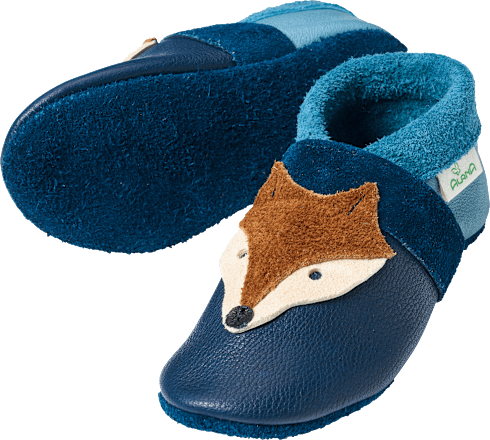 Lederschuhe mit Fuchs-Applikation, blau, Gr. 22/23, 1 St